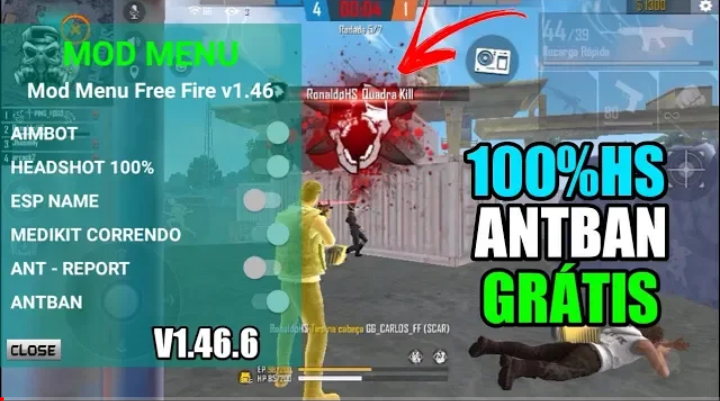 FREE FIRE NEW MOD MENU [1.48.0/1.48.6. AIMBOT/ AUTO HS/ DAMAGEHACK