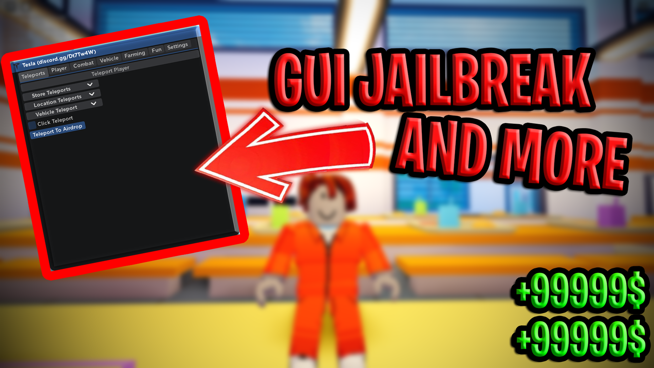 Roblox Jailbreak GUI - Weapons, Vehicles, Teleports & More