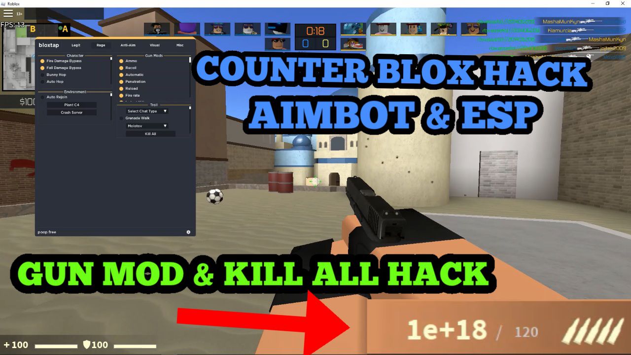 Hack blox. Counter BLOX читы. Настройки BLOX Trap.