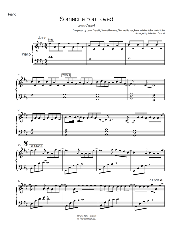 Someone you deals loved cover piano